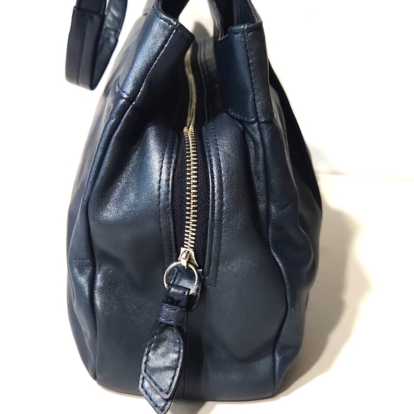 Coach Lexi Leather Gray Blue Metallic Large Carryall Shoulder Bag Purse F18829 - Picture 5 of 14